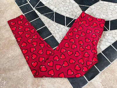 Lularoe OS Leggings Valentines Day Red Black Hearts Digi Digital Vday Defect New • $25