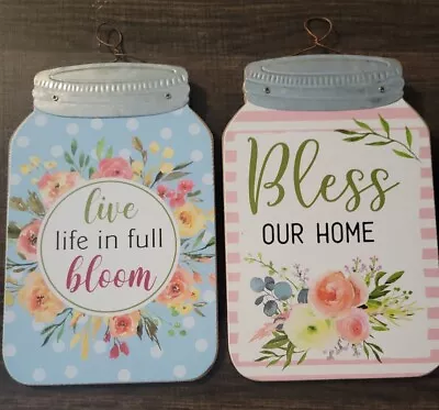 Wood Mason Jar Decor Lot Of 2 • $9.75