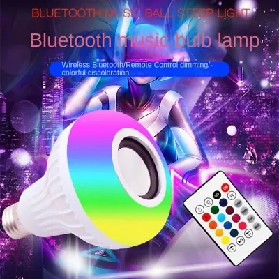 Remote Control LED Music Bulbs RGB Smart Bluetooth Speaker Lighting Lamp • $19.23