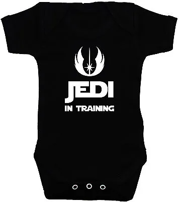 Jedi In Training Baby GrowBodysuitRomperT-Shirt 0 To 24m Star Wars Boy Girl • £9.49