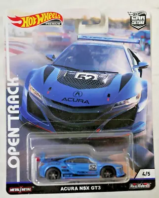 $15 • Buy New! Hot Wheels Open Track Acura NSX GT3 #52 BLUE  With Real Riders 4/5