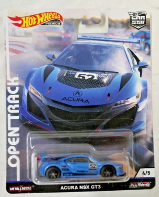 $15 • Buy New! Hot Wheels Open Track Acura NSX GT3 #52 BLUE  With Real Riders 4/5