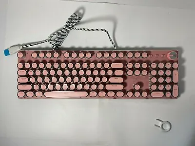 Retro Steampunk Typewriter-Style Gaming Keyboard Stylish Pink • $61