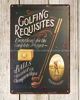  Garden Made Reproductions Golfing Requisites Metal Tin Sign • $14.95