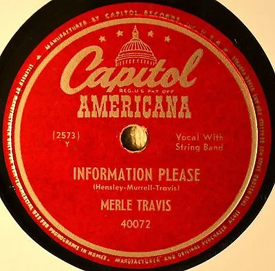 Merle Travis Information Please 78 NM NOS Western The Devil To Pay Western #B • $6.95