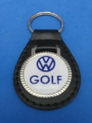 Vintage Volkswagen VW Genuine Grain Leather Keyring Key Fob Keychain - Old Stock • $14.99