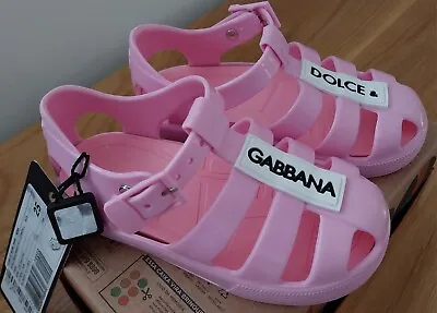 DOLCE & GABBANA KIDS Logo Jelly Sandals Size 8 • £32