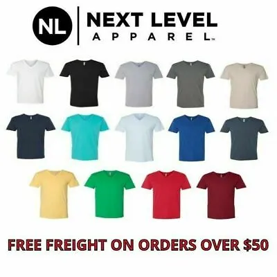 Next Level Mens N3200 Ultra Soft Premium Fit Short Sleeve V Neck T-Shirt XS-2XL • $6.95