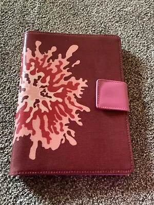 FRANKLIN COVEY Snap Wire-Bound Planner Cover Raspberry Pink Burgundy Red Floral • $69.99