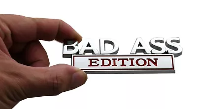 1pc Bad Ass Edition Emblem Metal Badge Sticker Decal For Cars Trucks Chrome Red • $8.49