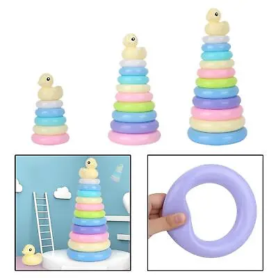 Baby Stacking Ring Colorful Rainbow Stacker Stacking Toys • £7.15