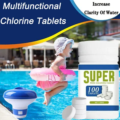 Chlorine Tablets Chemical Floating Dispenser Set Swim Pool Lay-Z Spa Water Clean • £7.59