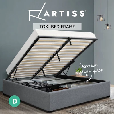 $249.95 • Buy Artiss Bed Frame Double Size Gas Lift Base With Storage Platform Grey Fabric