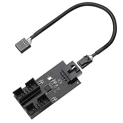 Pc Motherbord Internal 9pin Usb 2.0 Header Male 1 To 2 Female Extension Splitter • $13.80