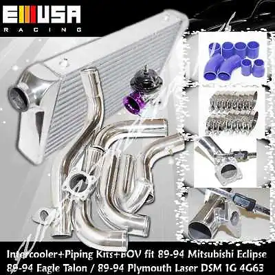 Intercooler+Piping Kit+BOV Fit90-94 Mitsubishi Eclipse GSX GST 2.0 DSM 1G 4G63  • $299.99