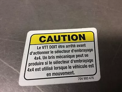 Can-Am Outlander 2006-2013 French Caution 4x4 Decal Sticker 21082023 • $7.36