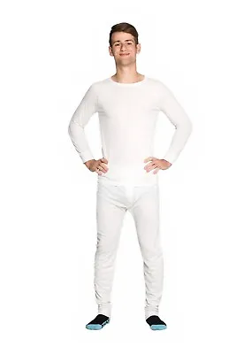 Mens 2 Piece Set Wool Blend Thermal Long Sleeve Top & Long Johns Beige • $24.95