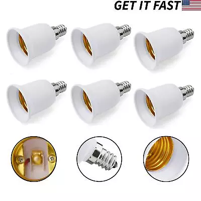 6pcs Light Bulb Socket Adapter  E12 To E26/E27 Base Chandelier Converter US New • $9.29