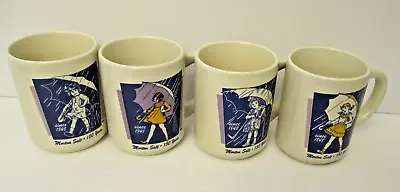 Vintage 1998  150 Year Anniversary Morton Salt Coffee Cups  Set Of 4 8oz. Cups • $19.95