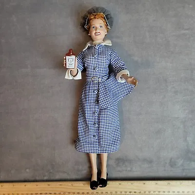 The Ashton Drake I Love Lucy Doll “VITAMEATAVEGAMIN  Checkered Dress 14  READ • $19.99