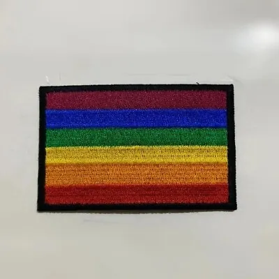 Rainbow Flag LGBT Gay Pride Applique Embroidered Iron On Sew On Patch Badge A-38 • £3