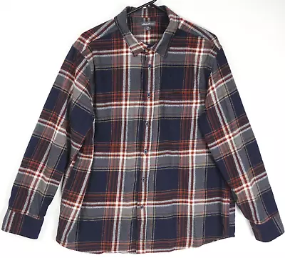 Eddie Bauer Plaid Flannel Long Sleeve Shirt Mens 2XL Gray Rust Black Or Blue • $12