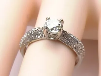 Simon G.  18Kt White Gold VS2 OLD MINE CUT Diamond Engagement Ring • $1695