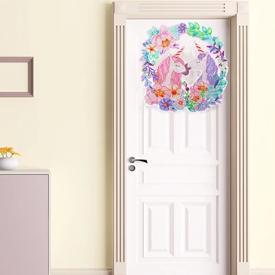 $17.70 • Buy 5D DIY Diamond Painting Unicorn Wreath Kit Art Door Hanging Decor (DZ649)