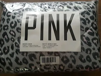 Victoria's Secret PINK LEOPARD Gray/Pink Comforter Pillow Case Sheet Set Twin XL • $499.99