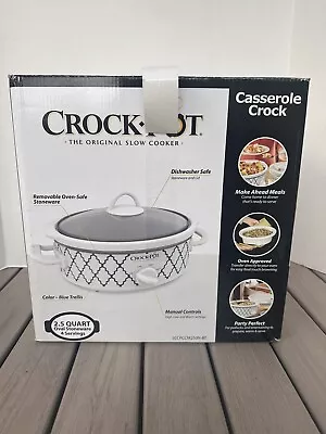 Crock-Pot 2.5-Quart Mini Casserole Crock Slow Cooker White/Blue Brand New • $32