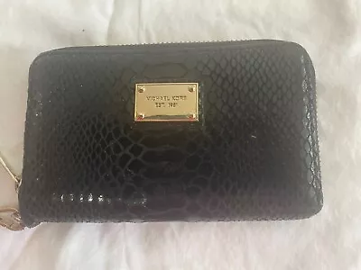 Michael Kors Black Python Look Wallet  Size 6 X 3.5 • $13