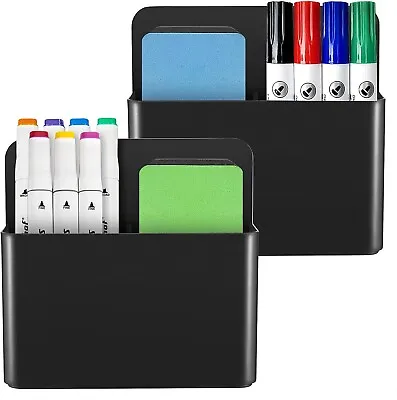 2 Pk Magnetic Dry Erase Whiteboard Marker Holder For Refrigerator Metal Cabinets • $10.99