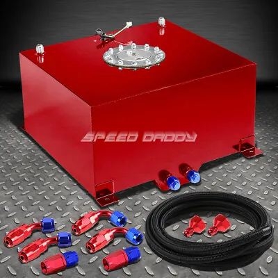 10 Gallon/38l Red Aluminum Fuel Cell Gas Tank+level Sender+nylon Fuel Line Kit • $151.88