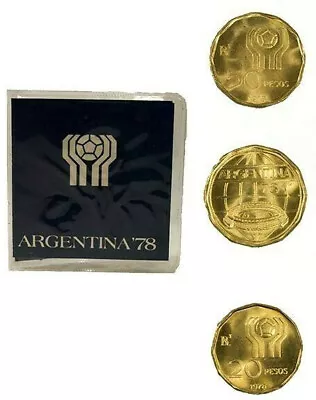 Worldcup Soccer Argentina 1978 Coin Set 20-50-100 Pesos - History & Album Inc. • $6.65