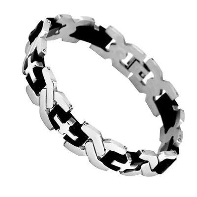  Man Stainless Steel Men Bracelet Cross Link Bracelets For Guys • $10.16