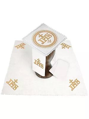 Altar Mass Linens Chalice Set IHS Symbol Pall Corporal Lavabo Purificator • $59.72