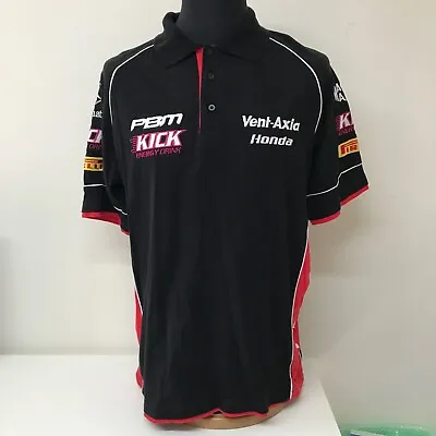 Vent-Axia Honda Superbike MotoGP Polo Shirt Large Cotton Pirelli Kick - C5 • £30