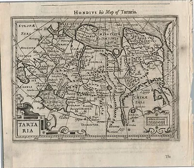 1630 MAP OF TARTARY CHINA RUSSIA Copper Engraving ANTIQUE  • $94.99