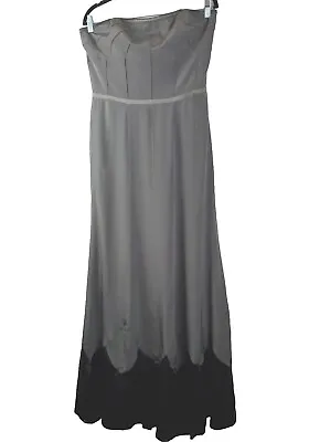 NICOLE MILLER Collection 10 Medium 100% Silk Maxi Gown Dress Formal Long Olive  • $79.99