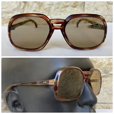Vintage Squared Sunglasses French Double Bridged 1950's Tortoise Brown With Tags • $164