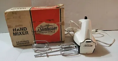 Vintage Sunbeam 3-11 Mixmaster Hand Mixer White 3 Speed Working Original Box  • $39.99