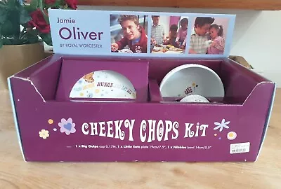 Royal Worcester Jamie Oliver Cheeky Chops Kit Kids Cup Plate & Bowl Set 2004 • £26.99