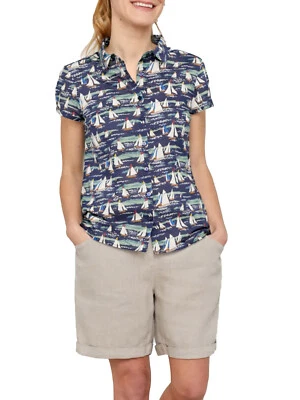 £16.89 • Buy New Women Seasalt Rushmaker Shirt Lamorna Sail Waterline Top Size 10-16 RRP £39