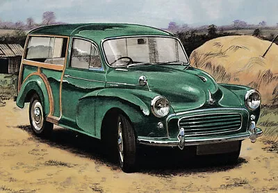 1957 Morris Minor 1000 Traveller Illustration '95 Golden Era UK Issue Postcard • $3.99