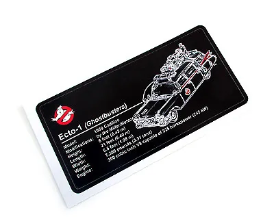 CUSTOM PLAQUE STICKER For GHOSTBUSTERS ECTO 1 TOYS MODELS SETS 10274 21108 • $7.30