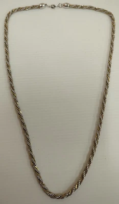 £9.99 • Buy Vintage Trifari Silver & Gold Tone Twisted Metal Necklace (D1)