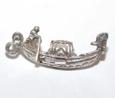 Vintage Sterling Silver Gondola Boat Venice Italy Bracelet Charm 2.2g • $9.99