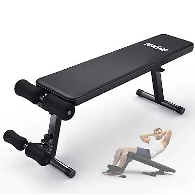 Foldable Flat Weight Bench Press Squat Benches Multi-Station Fitness Gym  • $79.99