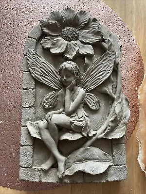 Rubber Latex Mould 3D Large Detailed Fairy Garden Plaque Magic Casting Concrete • £24