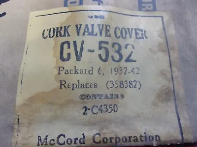 37-42 Packard 6 Cylinder Valve Cover Gasket Cv-532   #9555 • $15.96